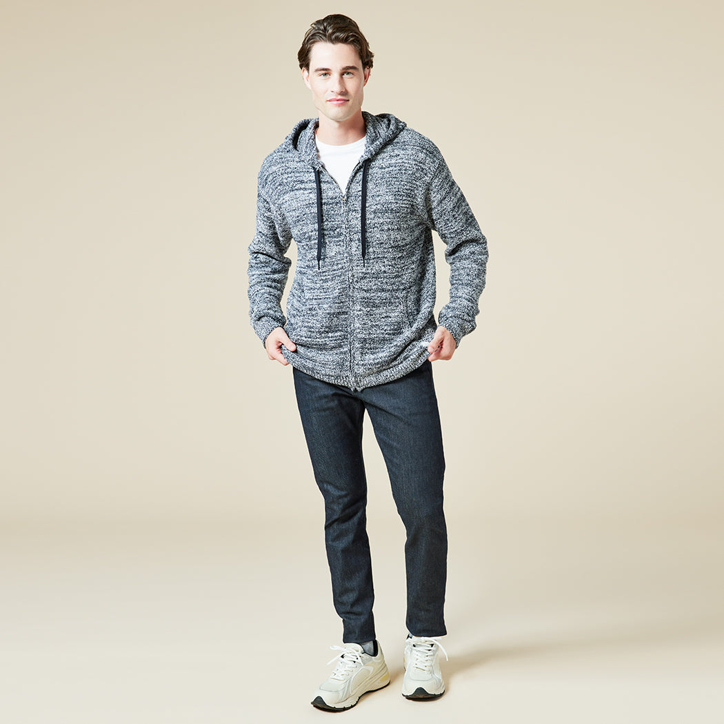 Take 10 Men's Heather Marshmallow Full Zip Hoodie Heather Black