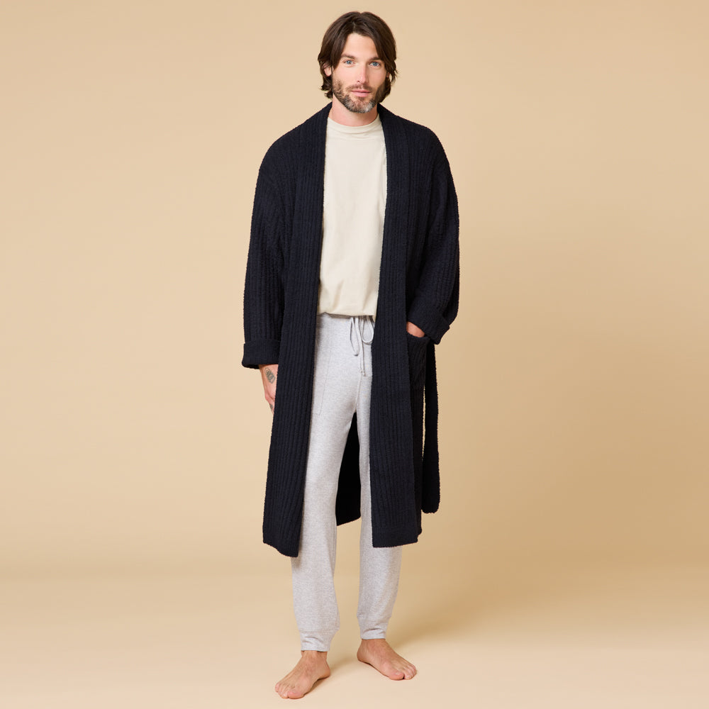 Take 10 Men's Ribbed Marshmallow Robe Black