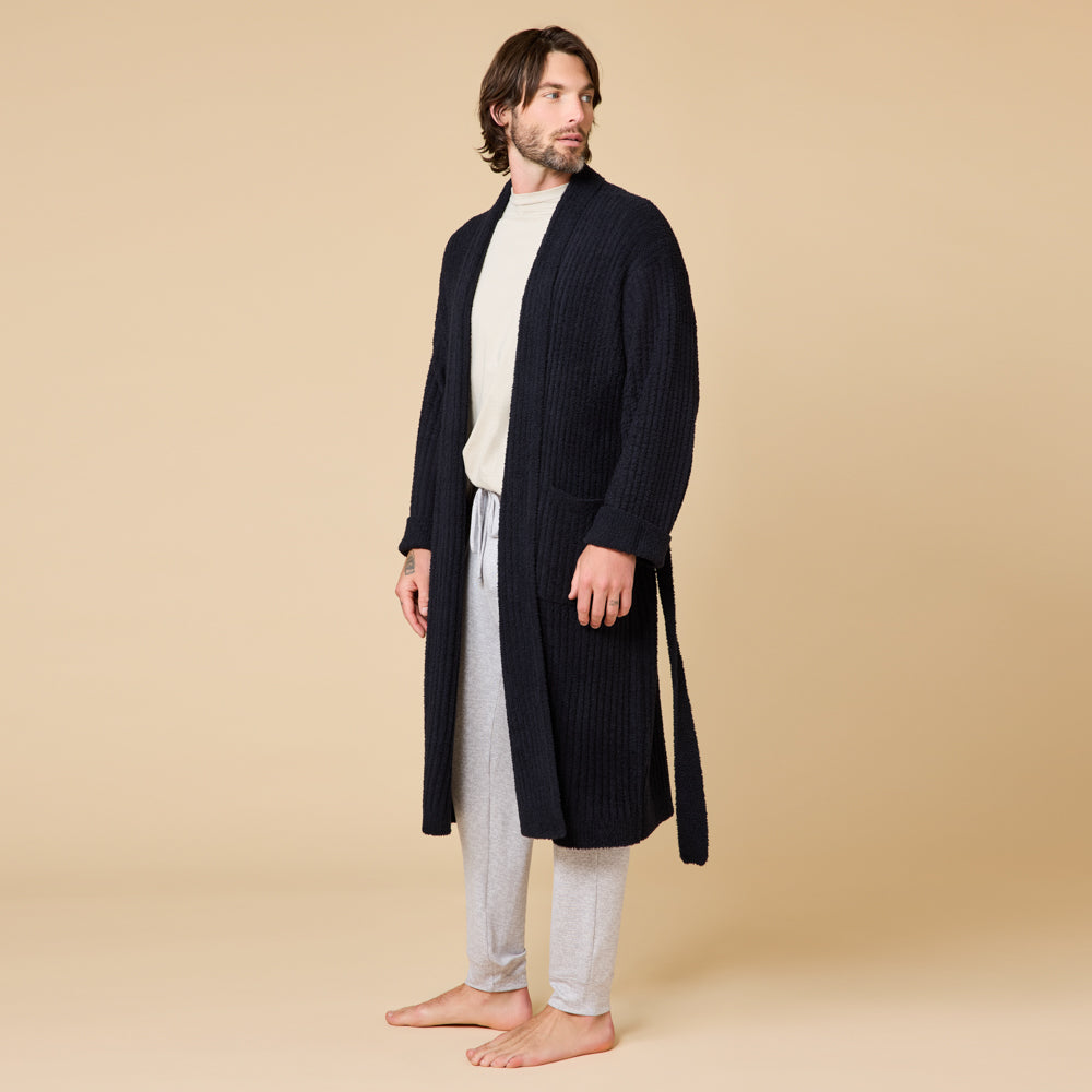 Take 10 Men's Ribbed Marshmallow Robe Black