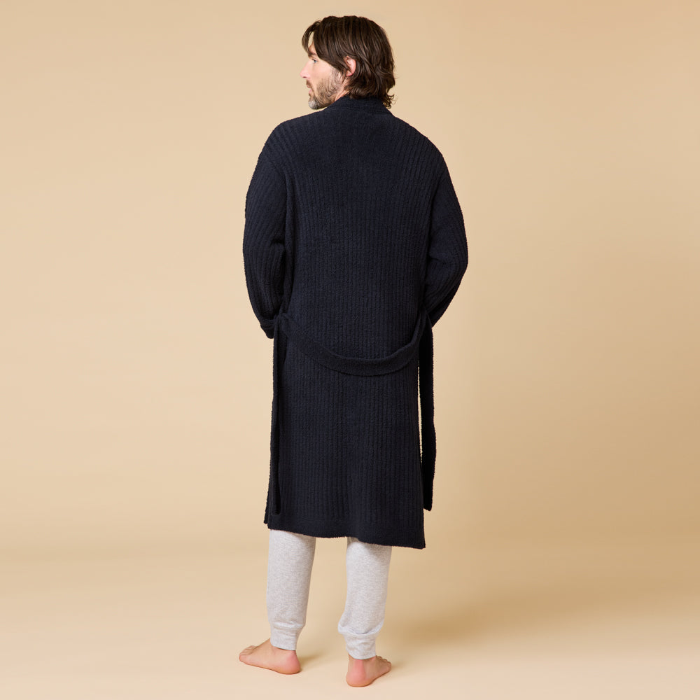 Take 10 Men's Ribbed Marshmallow Robe Black