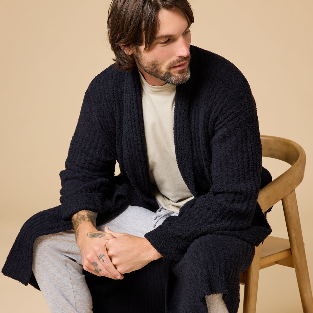 Take 10 Men's Ribbed Marshmallow Robe Take 10 Men's Ribbed Marshmallow Robe in Black