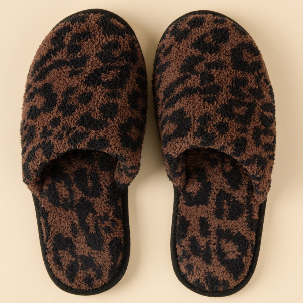Marshmallow Leopard Slippers Wild Espresso