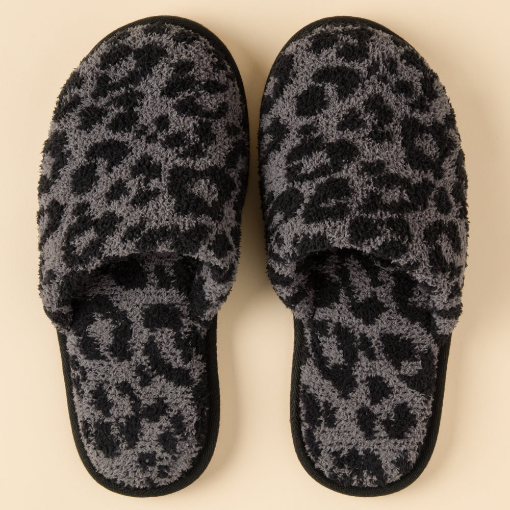 Marshmallow Leopard Slippers Wild Grey