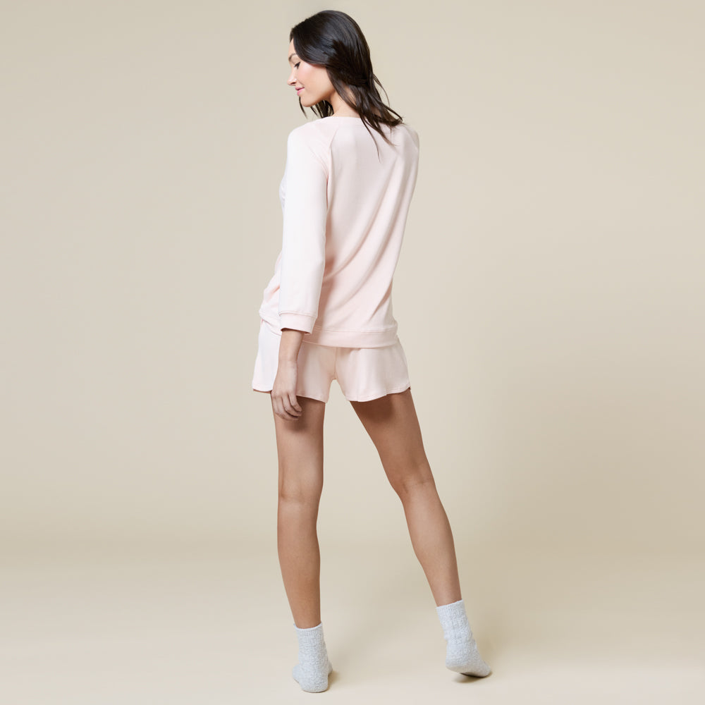 Dream 3/4 Sleeve Boat Neck Top and Short Set Dream 3/4 Sleeve Boat Neck Top and Short Set in Apricot