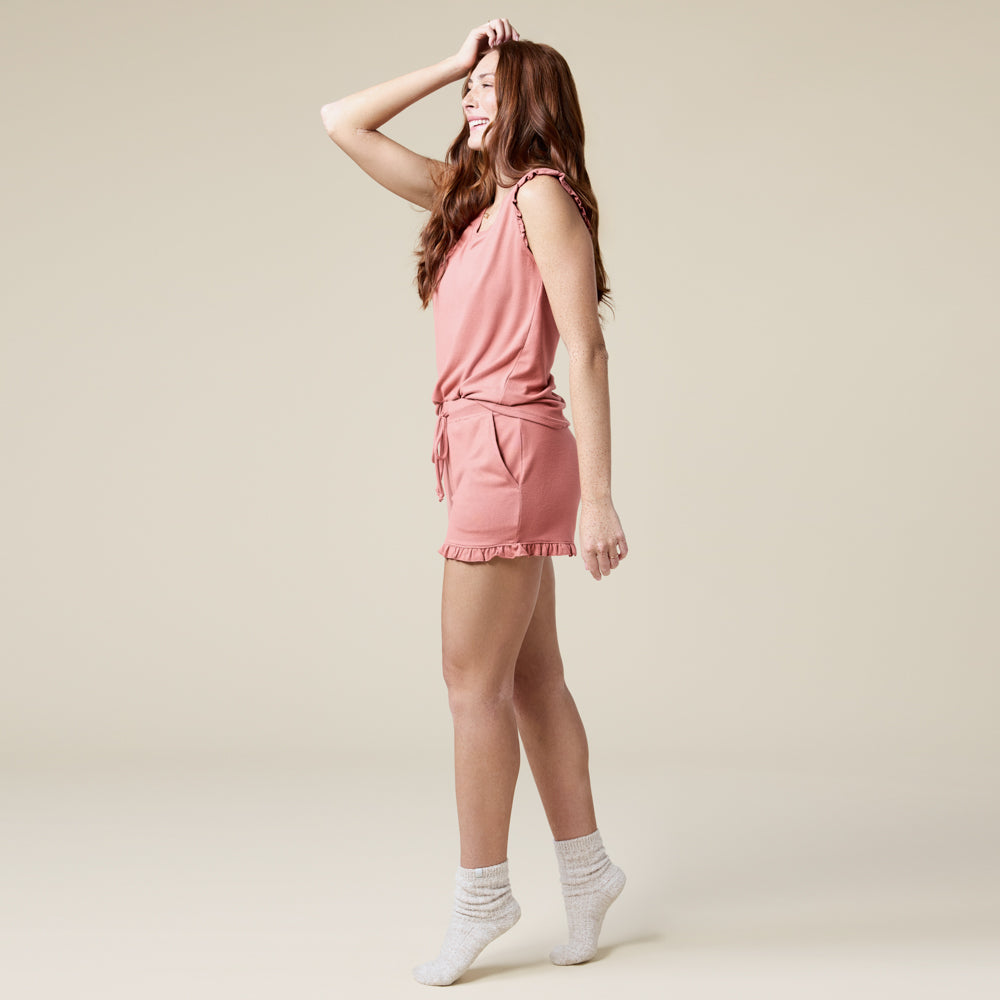 Dream Ruffle Top and Short Set Copper Rose