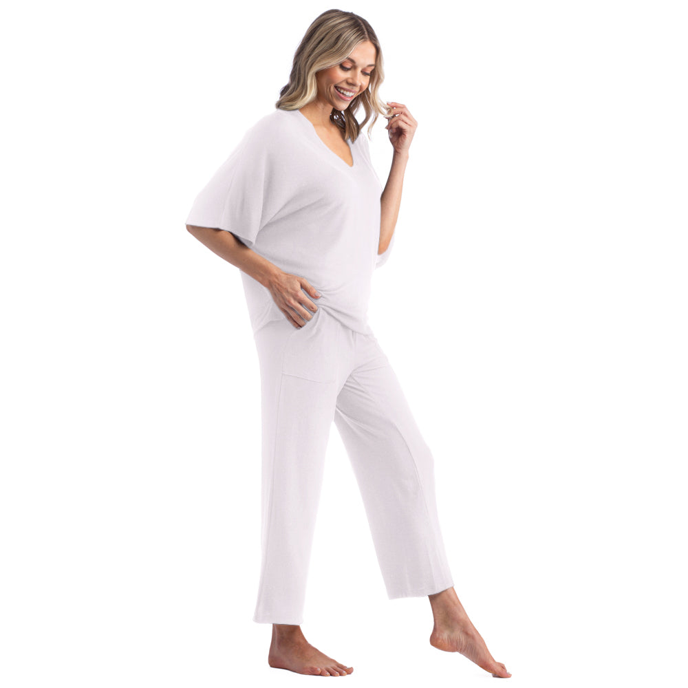 Dream Relaxed V-neck with Capri Lounge Set Blush Pink