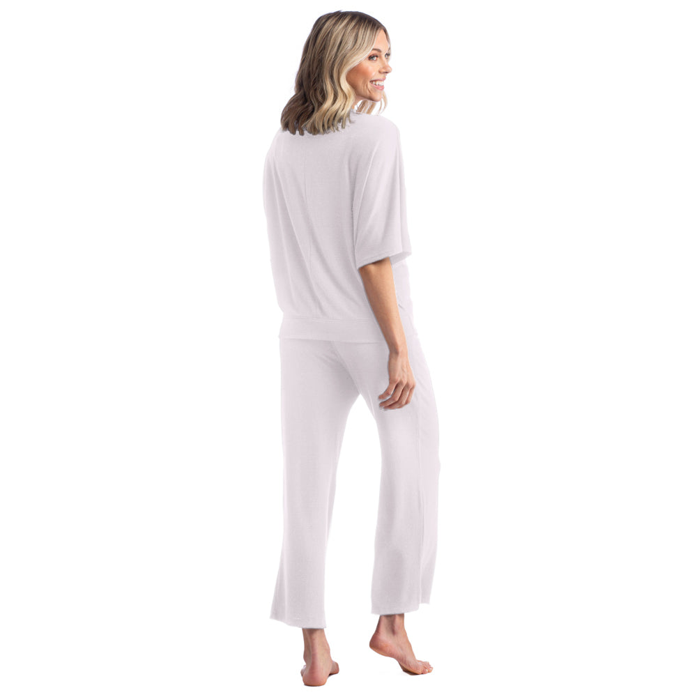 Dream Relaxed V-neck with Capri Lounge Set Blush Pink