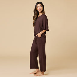 Dream Relaxed V-neck with Capri Lounge Set Dream Relaxed V-neck with Capri Lounge Set in Espresso