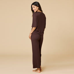 Dream Relaxed V-neck with Capri Lounge Set Dream Relaxed V-neck with Capri Lounge Set in Espresso