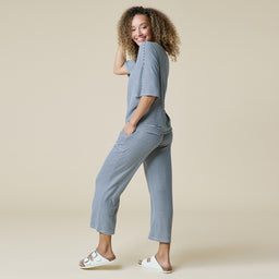 Dream Relaxed V-neck with Capri Lounge Set Dream Relaxed V-neck with Capri Lounge Set in Midnight Stripe