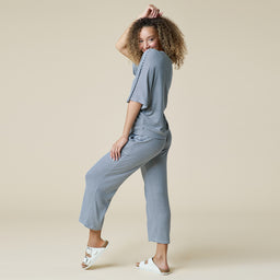 Dream Relaxed V-neck with Capri Lounge Set Dream Relaxed V-neck with Capri Lounge Set in Midnight Stripe
