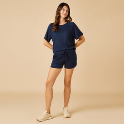 Dream Slouchy Tee Top with Shorts Lounge Set Dream Slouchy Tee Top with Shorts Lounge Set in Midnight