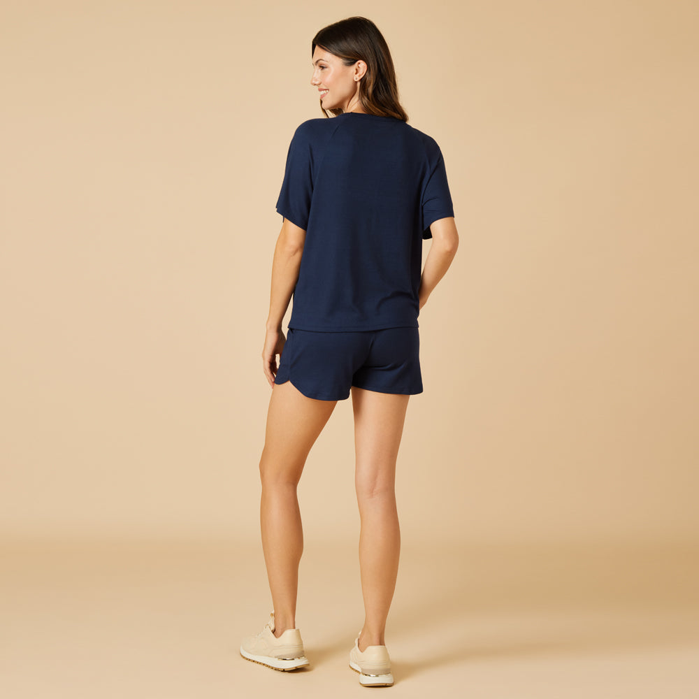Dream Slouchy Tee Top with Shorts Lounge Set Dream Slouchy Tee Top with Shorts Lounge Set in Midnight
