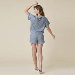 Dream Slouchy Tee Top with Shorts Lounge Set Dream Slouchy Tee Top with Shorts Lounge Set in Midnight Stripe