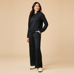 Dream Jersey Cowl Neck Lounge Set Dream Jersey Cowl Neck Lounge Set in Black