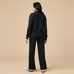 Dream Jersey Cowl Neck Lounge Set Dream Jersey Cowl Neck Lounge Set in Black