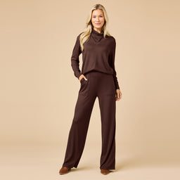 Dream Jersey Cowl Neck Lounge Set Dream Jersey Cowl Neck Lounge Set in Espresso