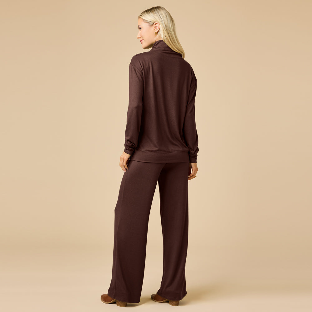 Dream Jersey Cowl Neck Lounge Set Dream Jersey Cowl Neck Lounge Set in Espresso