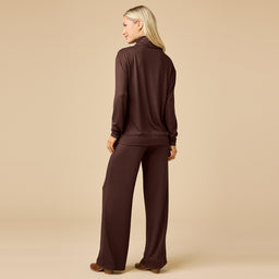 Dream Jersey Cowl Neck Lounge Set Dream Jersey Cowl Neck Lounge Set in Espresso