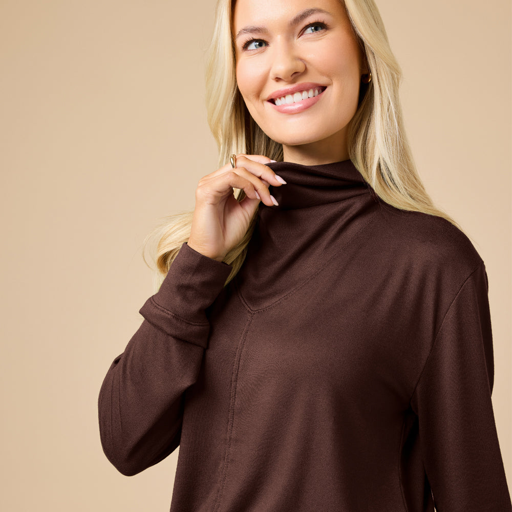 Dream Jersey Cowl Neck Lounge Set Dream Jersey Cowl Neck Lounge Set in Espresso
