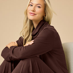 Dream Jersey Cowl Neck Lounge Set Dream Jersey Cowl Neck Lounge Set in Espresso