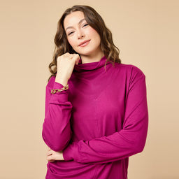 Dream Jersey Cowl Neck Lounge Set Dream Jersey Cowl Neck Lounge Set in Magenta