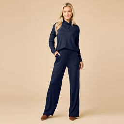 Dream Jersey Cowl Neck Lounge Set Dream Jersey Cowl Neck Lounge Set in Midnight