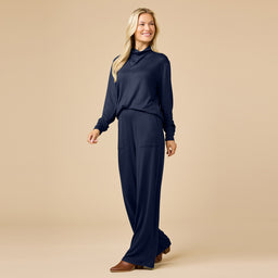 Dream Jersey Cowl Neck Lounge Set Dream Jersey Cowl Neck Lounge Set in Midnight