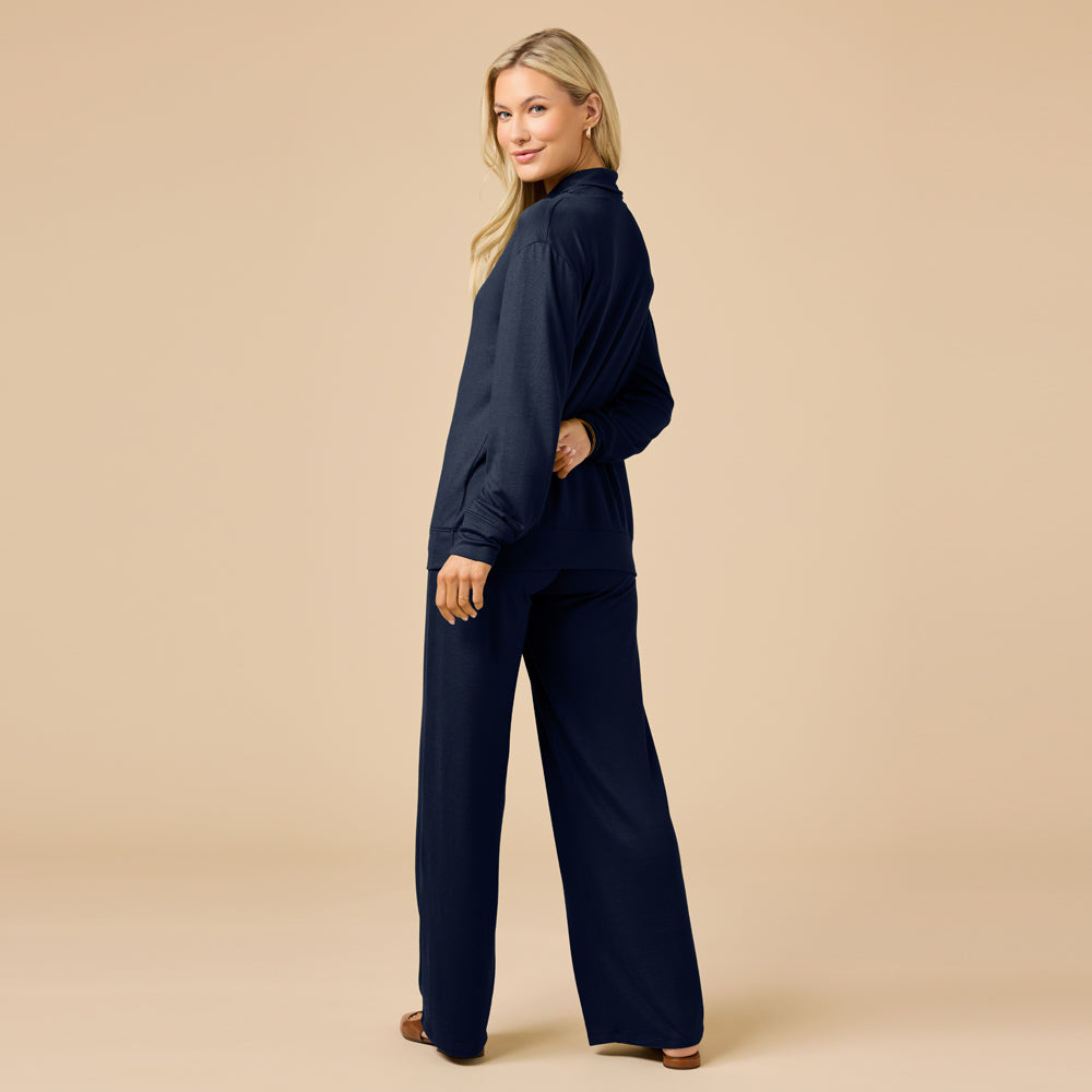 Dream Jersey Cowl Neck Lounge Set Dream Jersey Cowl Neck Lounge Set in Midnight