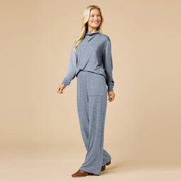 Dream Jersey Cowl Neck Lounge Set Dream Jersey Cowl Neck Lounge Set in Midnight Stripe