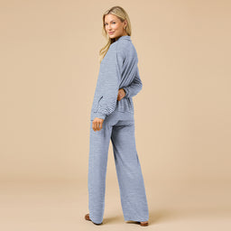 Dream Jersey Cowl Neck Lounge Set Dream Jersey Cowl Neck Lounge Set in Midnight Stripe