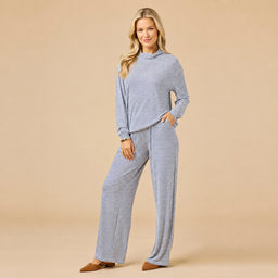Dream Jersey Cowl Neck Lounge Set Dream Jersey Cowl Neck Lounge Set in Midnight Stripe