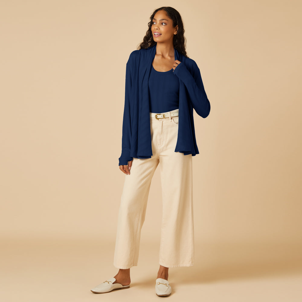 Pointelle Ballet Cardigan Pointelle Ballet Cardigan in Midnight