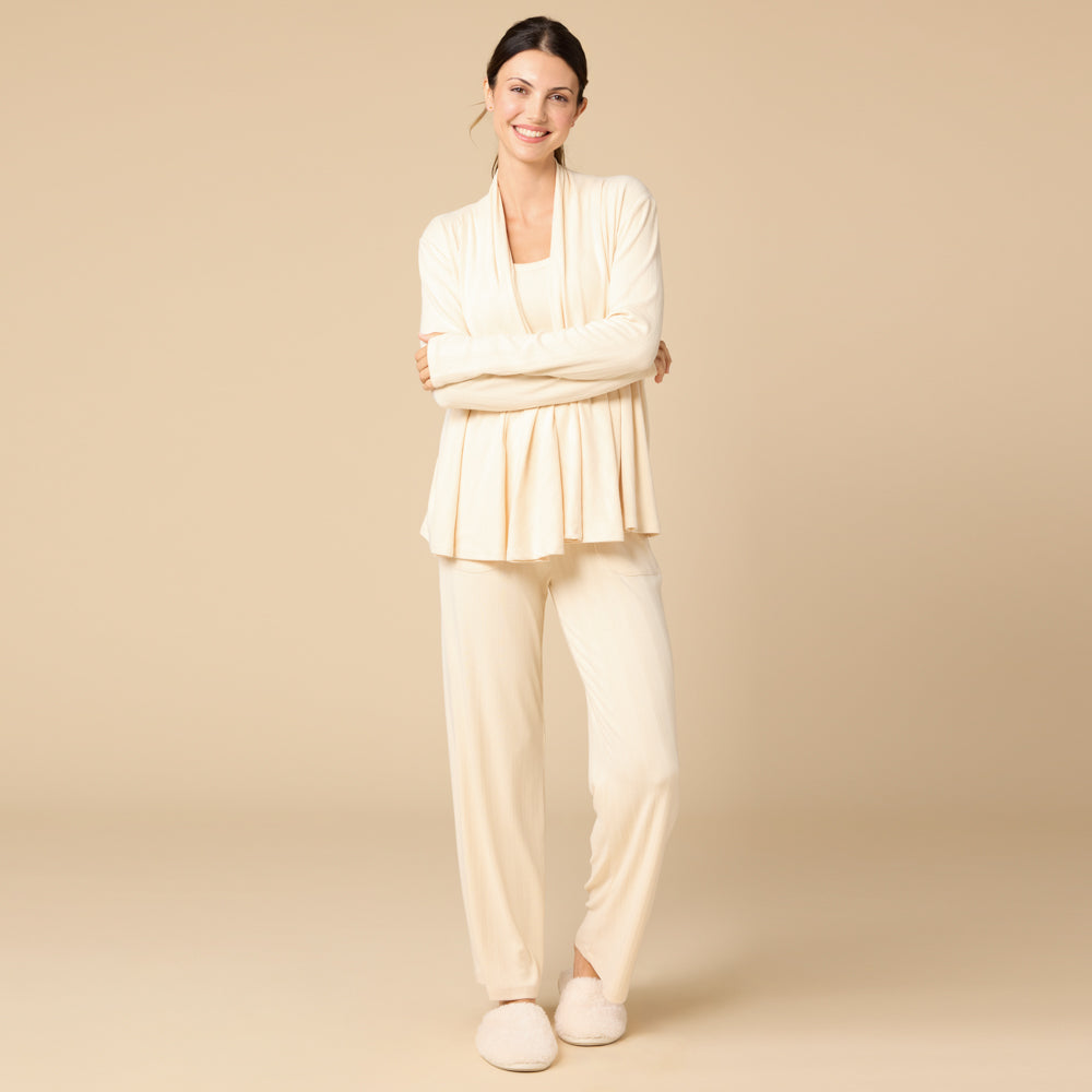 Pointelle Ballet Cardigan Warm Sand