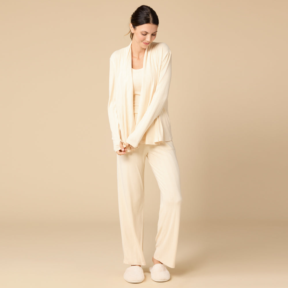 Pointelle Ballet Cardigan Pointelle Ballet Cardigan in Warm Sand