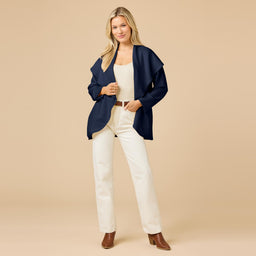 DreamTech Exaggerated Collar Cardigan DreamTech Exaggerated Collar Cardigan in Midnight