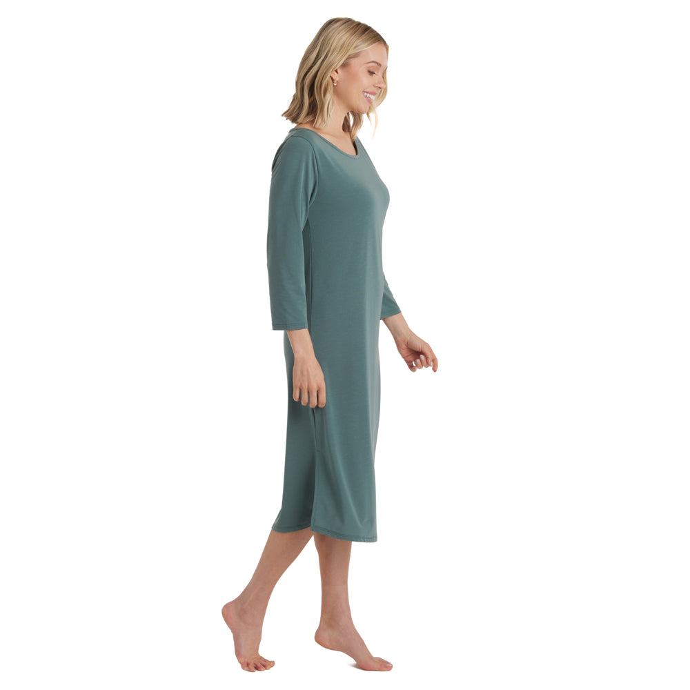 Charlie - 42" 3/4 Sleeve Boatneck Nightgown Dusty Green