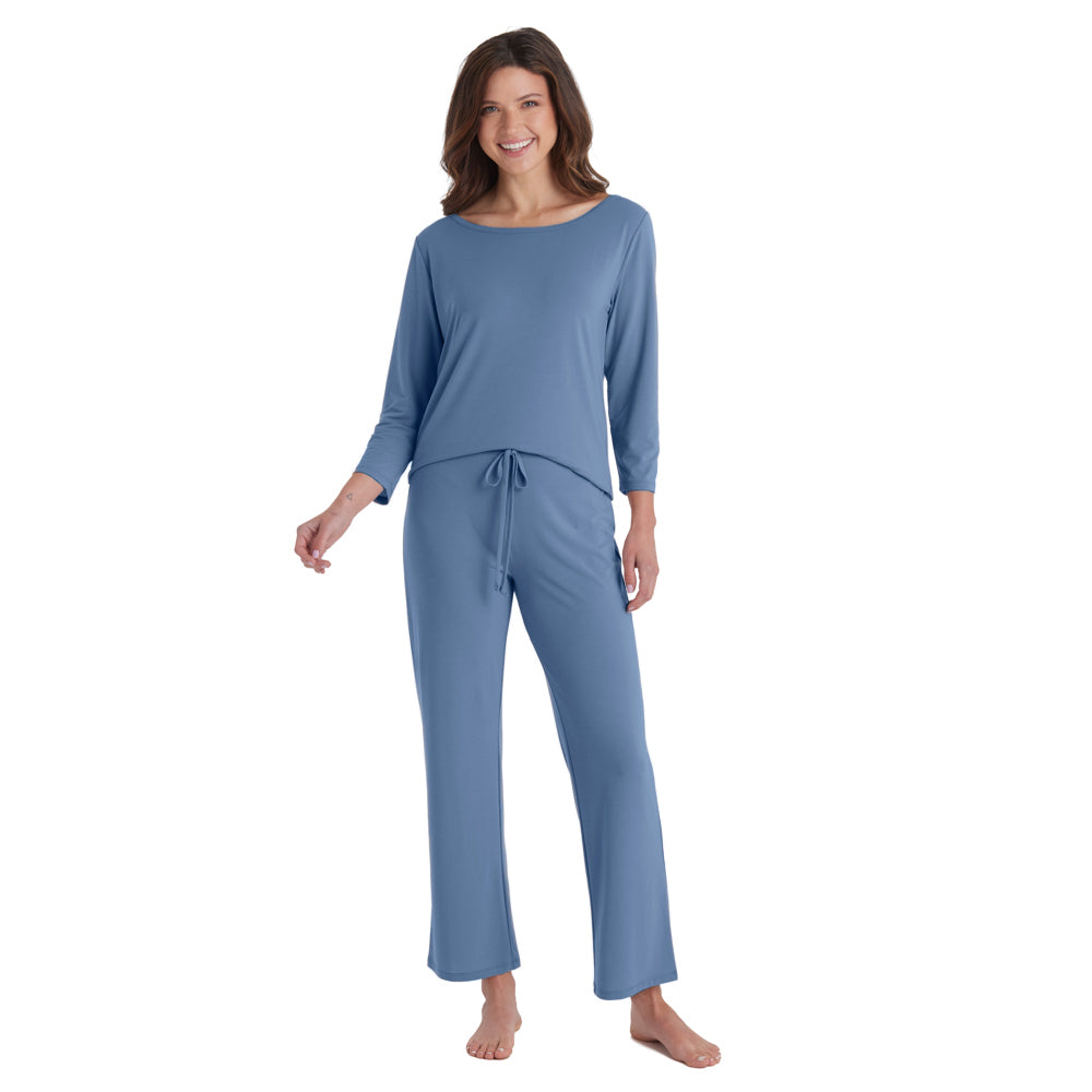 Charlie - 3/4 Sleeve Boatneck Long PJ Set Spring Lake