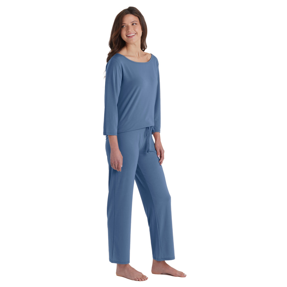 Charlie - 3/4 Sleeve Boatneck Long PJ Set Spring Lake