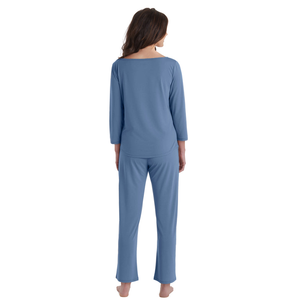 Charlie - 3/4 Sleeve Boatneck Long PJ Set Spring Lake