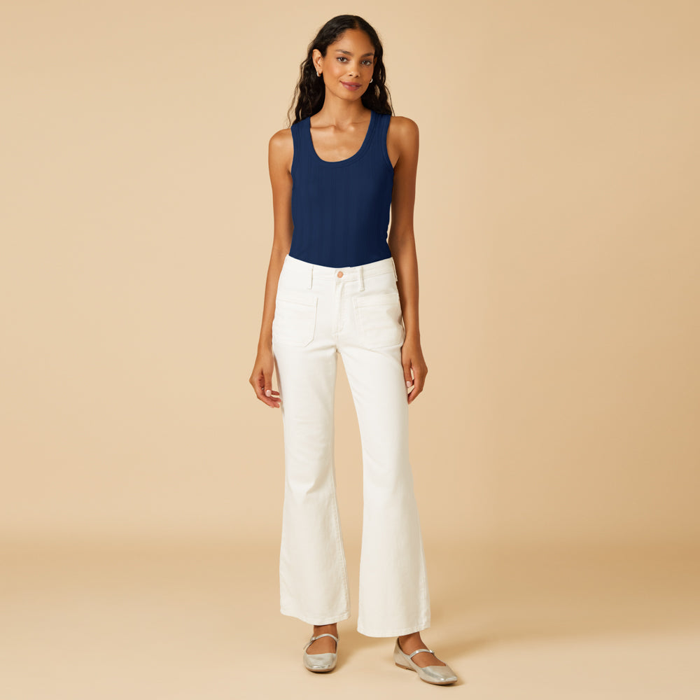Pointelle Tank with Shelf Bra Pointelle Tank with Shelf Bra in Midnight