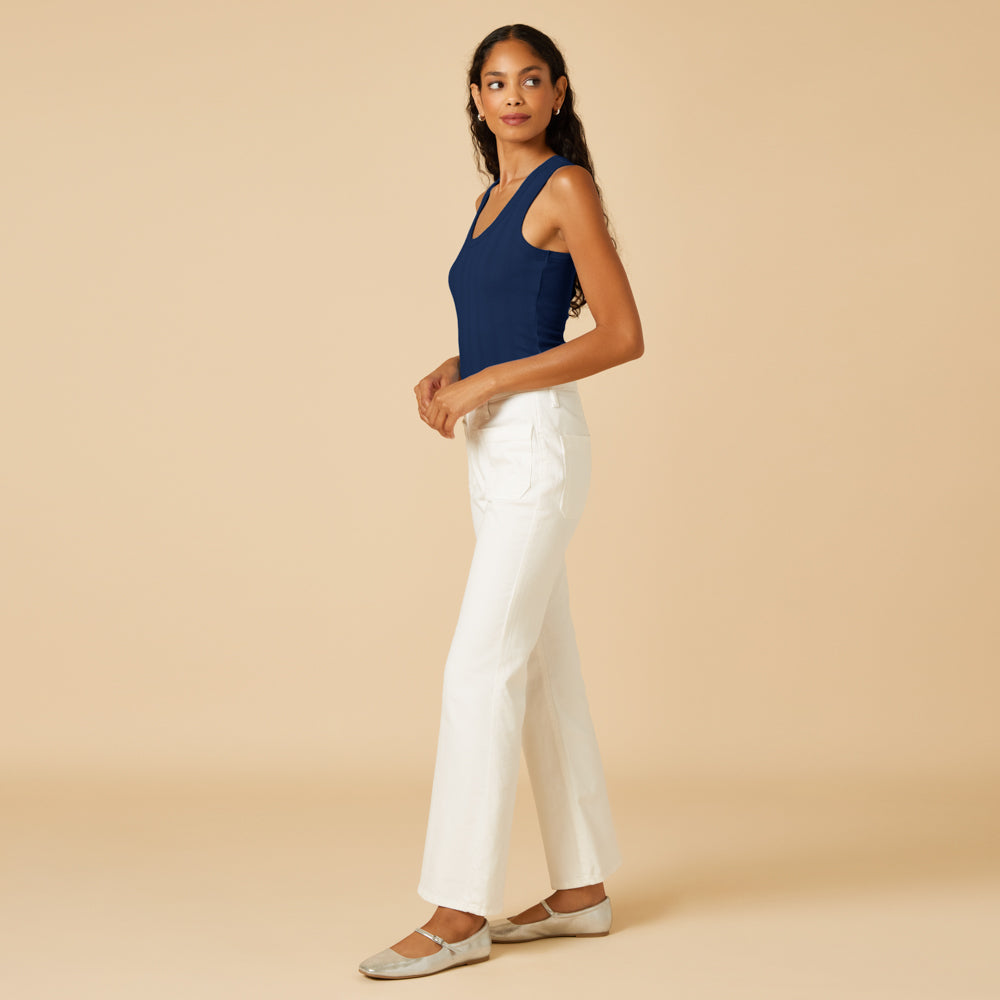 Pointelle Tank with Shelf Bra Pointelle Tank with Shelf Bra in Midnight