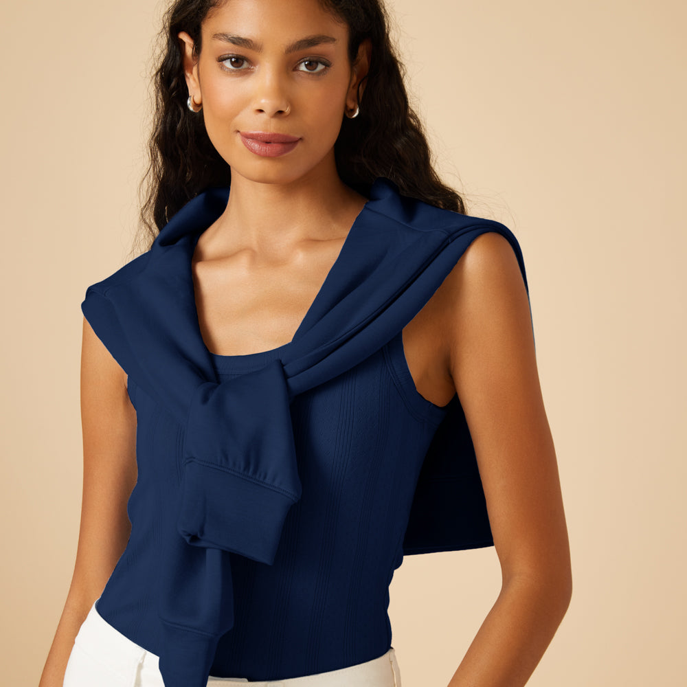 Pointelle Tank with Shelf Bra Pointelle Tank with Shelf Bra in Midnight