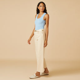 Pointelle Tank with Shelf Bra Pointelle Tank with Shelf Bra in Sky Blue
