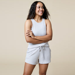 Rib Dream Racerback Short Set Rib Dream Racerback Short Set in Grey