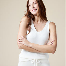 Rib Dream Double V-Neck Short Set Rib Dream Double V-Neck Short Set in Cloud