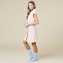 Rib Dream 35" Cap Sleeve Robe Rib Dream 35" Cap Sleeve Robe in Apricot