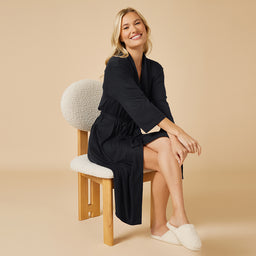 Dream Shawl Collar Robe Black