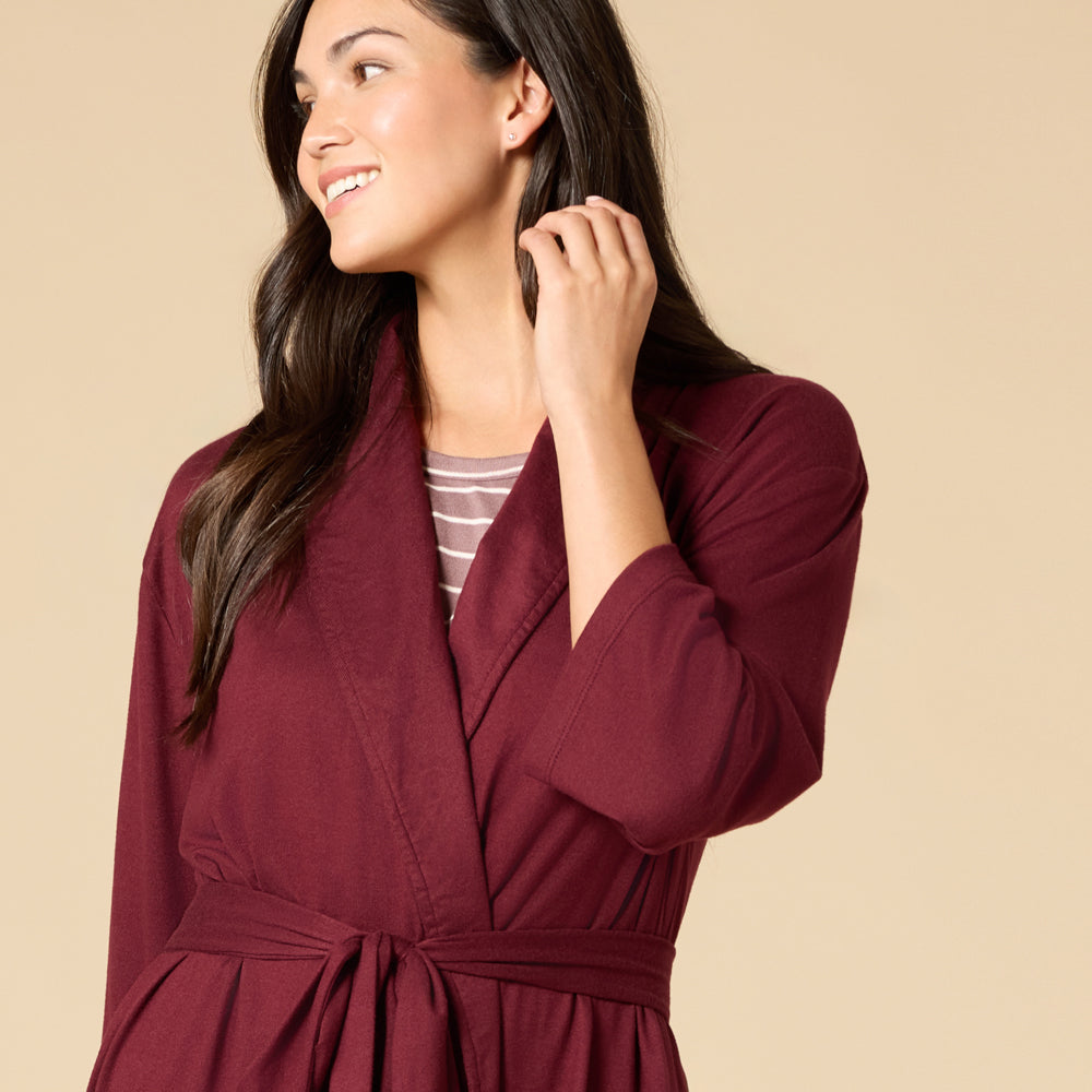 Dream Shawl Collar Robe Cherry Cola