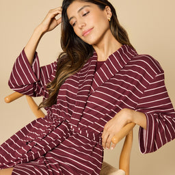 Dream Shawl Collar Robe Dream Shawl Collar Robe in Cherry Cola Stripe